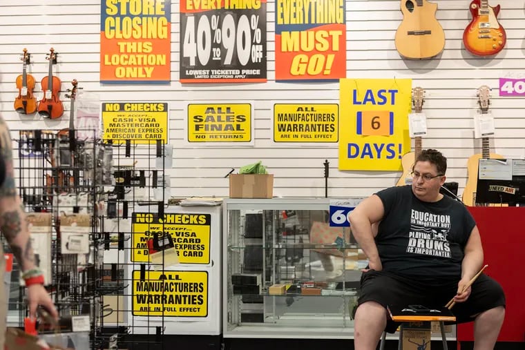 Sam Ash, the music store chain with 44 locations across the country, is shutting its doors. Drummer Pauly Panda shops at the Philadelphia store, at Philadelphia Mills, which will be closing May 26.