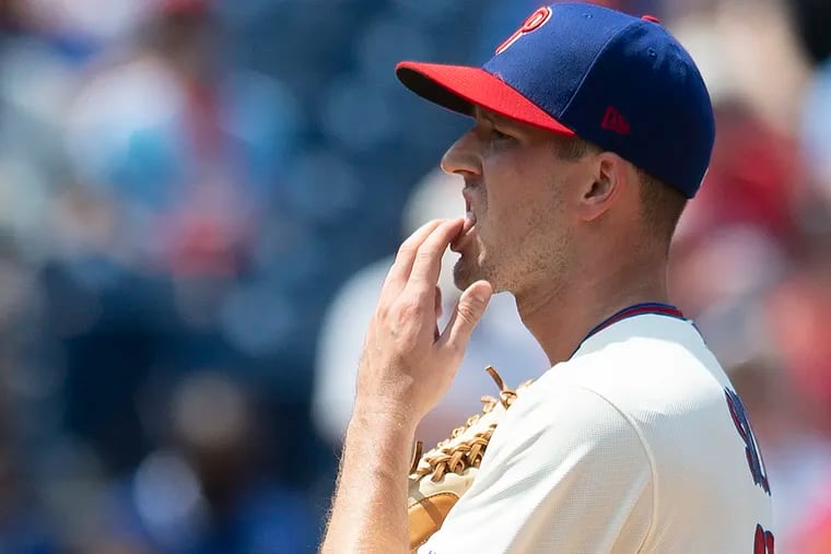 Drew Smyly looks on during the fourth inning on Sunday.