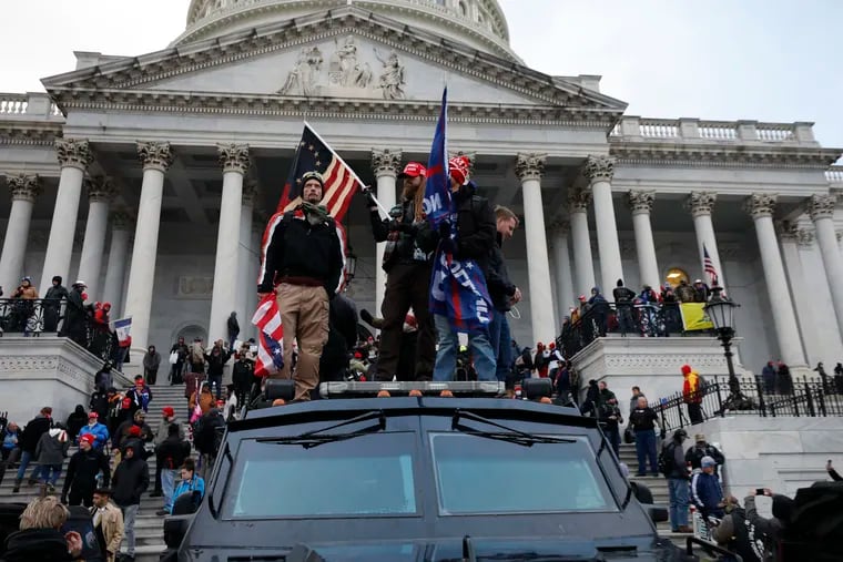 Supporters of President Donald Trump rioting at the U.S. Capitol on Jan. 6, 2021.