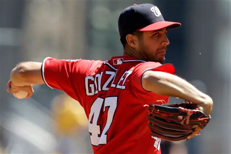 Gio Gonzalez and the Nationals overcame the ejection of Bryce Harper to beat the  Pirates. (Gene J. Puskar / AP)