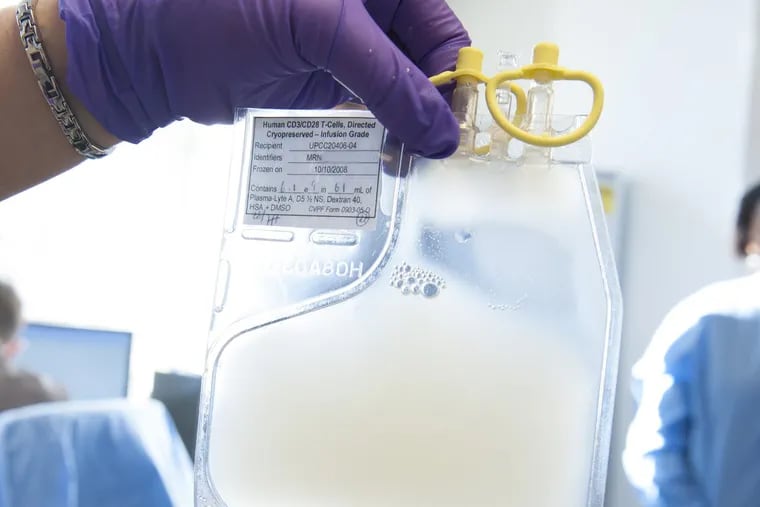 After Novartis genetically engineers each patient's T cells to attack cancerous blood cells, the product, Kymriah, is shipped in a bag to the hospital where the one-time therapy is given intravenously.