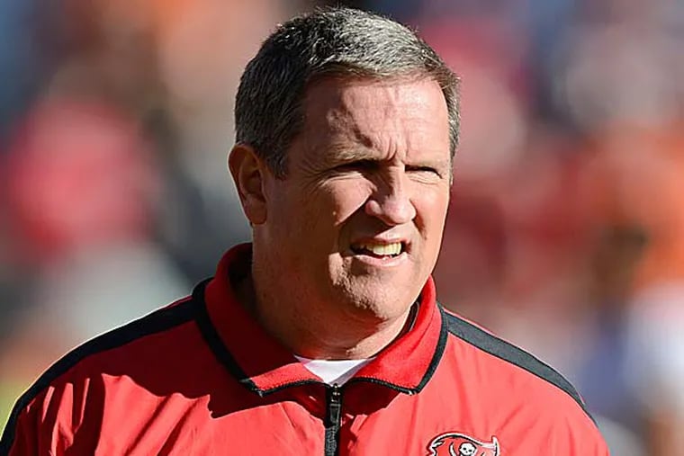 "I think the biggest difference is that in college you have a group of people that are 18 to 22 years old and they're all doing the same thing, they're all in school to get an education, and some of them are playing football," said Greg Schiano. (Jack Dempsey/AP)