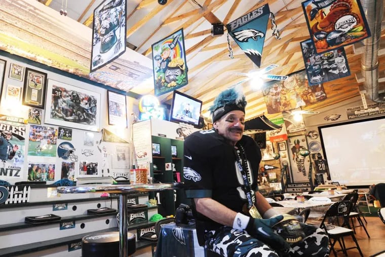 Barry Vagnoni owner of the &quot;Man Cave&quot; is at his home Thursday, Feb. 1, 2018 in Reading, Pa. (Bradley C Bower/Philadelphia Inquirer)