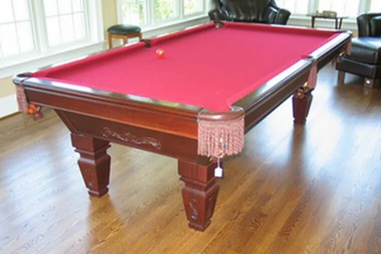 A 4-by-7-foot slate-top Brunswick pool table is among the more traditional items to be auctioned by William H. Bunch in Chadds Ford Tuesday. It&#0039;s expected to sell for $800 to $1,200.