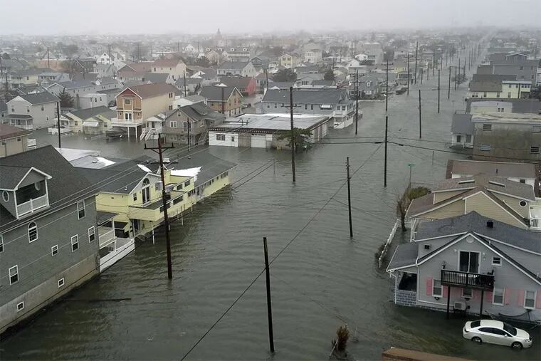 New York Avenue in North Wildwood, N.J., was under water after severe coastal flooding from the winter snowstorm.