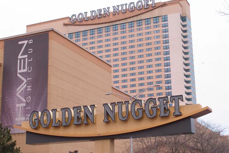 This Feb. 22, 2019 photo shows the exterior of the Golden Nugget casino in Atlantic City N.J. On Friday, Sept. 13, 2019, New Jersey Gov. Phil Murphy signed a bill allowing the casino to accept NBA bets on games that don't involve the Houston Rockets, a team owned by Golden Nugget owner Tilman Fertitta. (AP Photo/Wayne Parry)