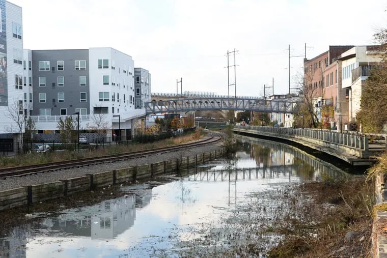 Schuylkill River Trail overlooks the Manayunk Canal and Venice Island which is attracting developers.