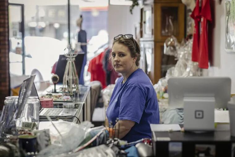 Stephanie Henderson at the Second Chances thrift store in downtown Forest City, N.C., a small town that's home to one of just four Facebook data centers in the U.S.