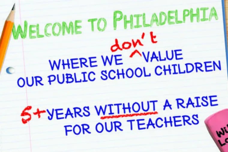 A Philadelphia teacher is raising $5,000 to place a billboard on I-95 attempting to shame city and school district leaders over the lack of a teachers' contract