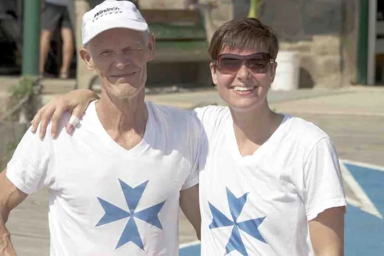Fred Duling with daughter Sara at a father-daughter race. Duling has been a member of Malta Boat Club for 50 years.