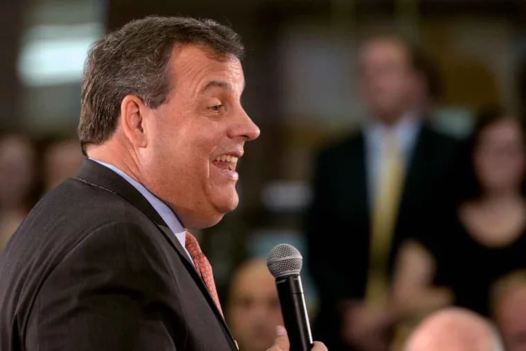 Gov. Christie holds his first public forum pressing for support of his "Fairness Formula" school funding plan Tuesday at the Wall Township branch of the Monmouth County Library.
