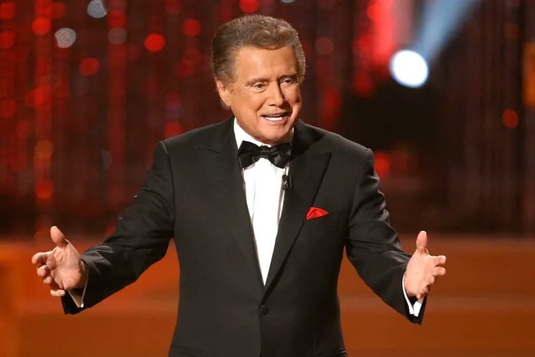 Host Regis Philbin is seen on stage at the 37th Annual Daytime Emmy Awards in Las Vegas.  Philbin, the genial host who shared his life with television viewers over morning coffee for decades and helped himself and some fans strike it rich with the game show “Who Wants to Be a Millionaire,” has died on Friday, July 24, 2020.
