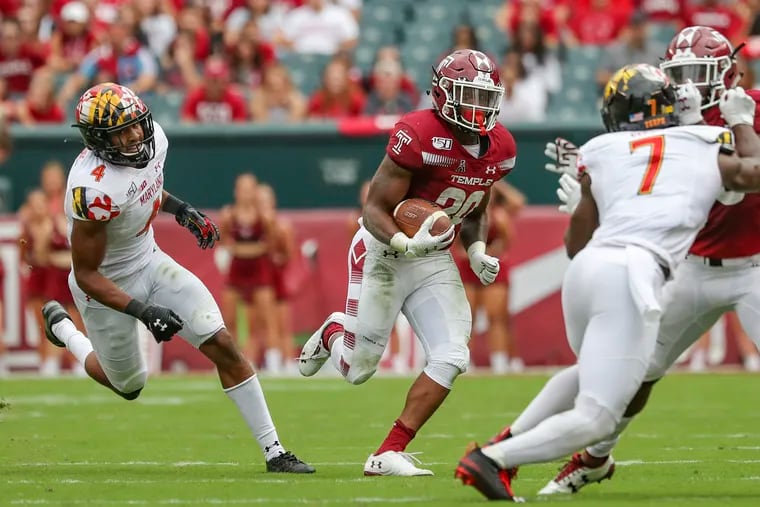 Temple running back Re'Mahn Davis, shown here last season against Maryland, wants to be ever better this season.