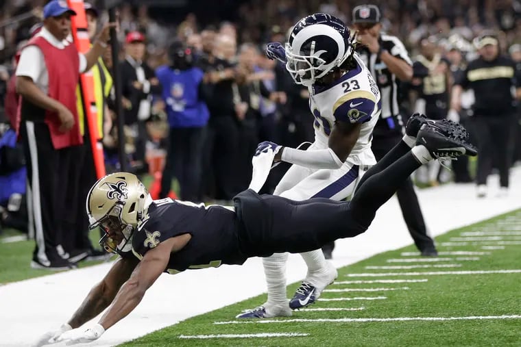 An obvious pass interference penalty against the Los Angeles Rams went uncalled late in regulation, and they beat the New Orleans Saints in overtime.
