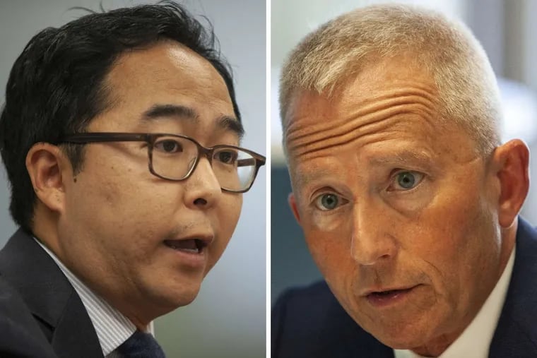U.S. Reps. Andy Kim (left) and Jeff Van Drew both represent swing districts in South Jersey. Kim has shifted to favor an impeachment inquiry into President Donald J. Trump, while Van Drew is one of the few House Democrats still opposing the push.