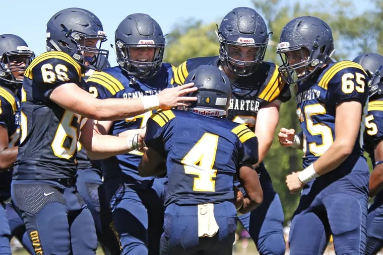 Penn Charter players celebrate during an earlier game.
