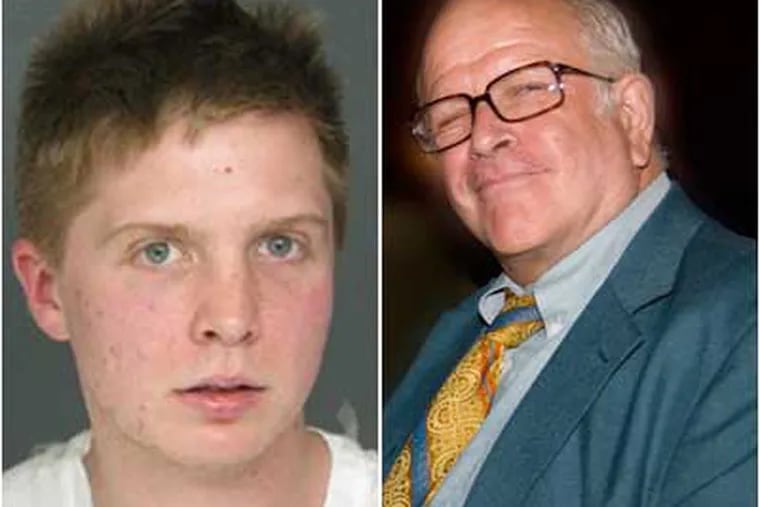 John Thomas, 28, left, is charged with stoning to death 70-year-old Murray Seidman, right.