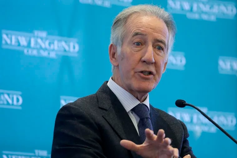 In this Tuesday, Nov. 27, 2018 file photo, U.S. Rep. Richard Neal, D-Mass., the incoming chairman of the House Ways and Means Committee, addresses an audience during a gathering of business leaders at a meeting of the New England Council at a hotel, in Boston.