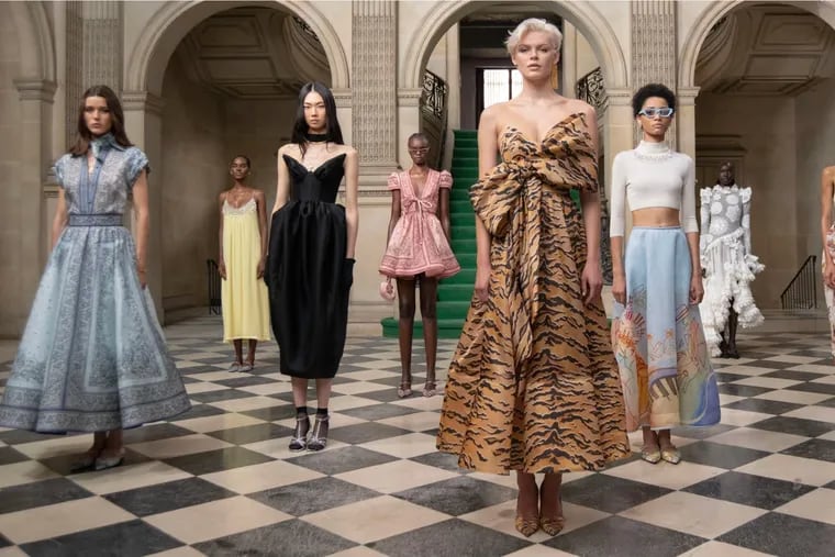 A shot from Zimmermann's Resort 2024 collection, photographed at Lynnewood Hall in Elkins Park.