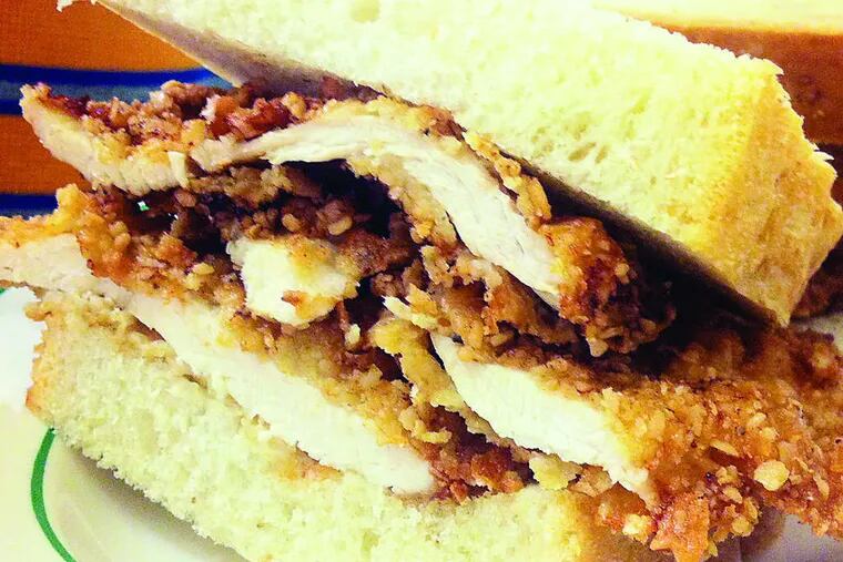 1. Matzo-crusted chicken cutlet sandwich