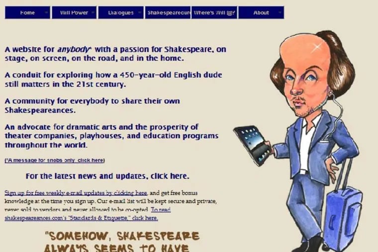 Shakespeareances.com is the website of journalist and Shakespeare fan Eric Minton.