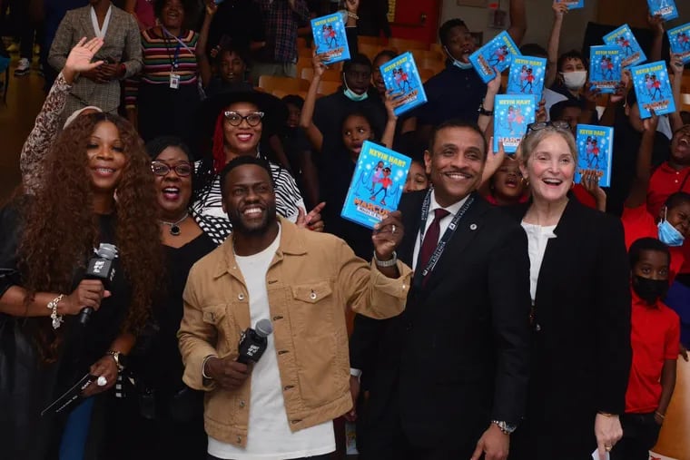 Kevin Hart surprises a North Philly elementary school with books and a donation