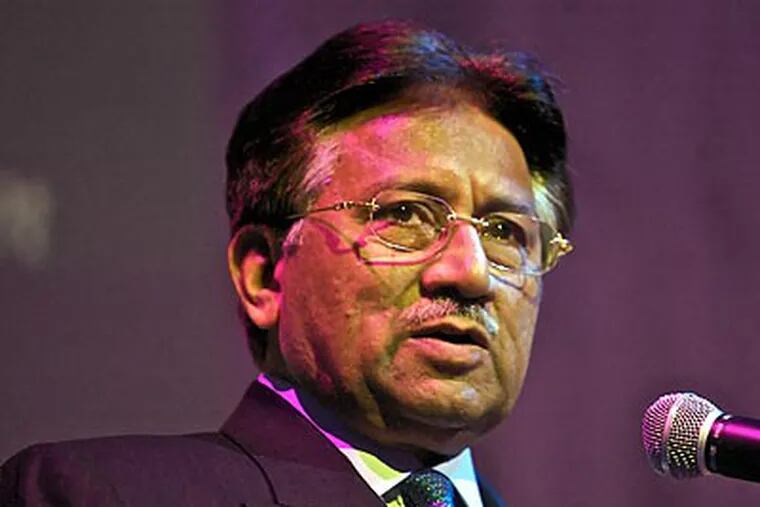 Former Pakistan president Pervez Musharraf spoke to the World Affair Council of Philadelphia at The Franklin on Monday night. (John Costello/Staff Photographer)