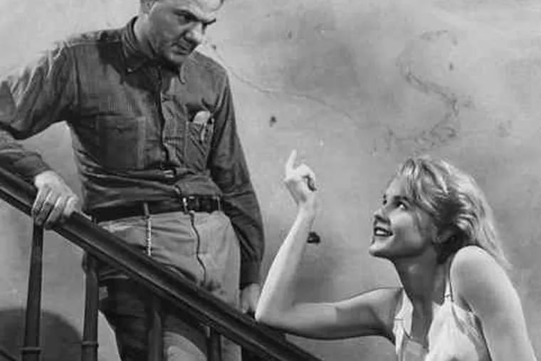 Karl Malden and Carroll Baker in the 1956 film &quot;Baby Doll.&quot; He won an Oscar for &quot;A Streetcar Named Desire.&quot; See a filmography via http://go.philly.com/malden.