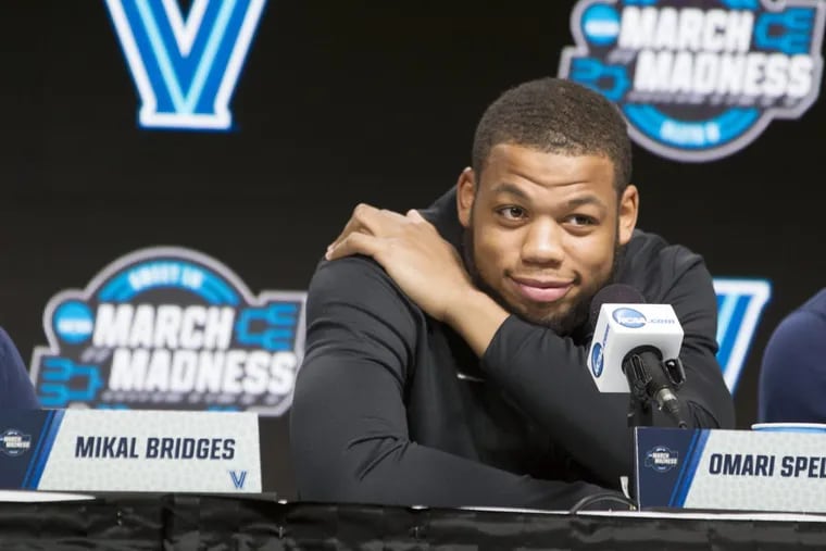 Omari Spellman during a press conference on March 24.