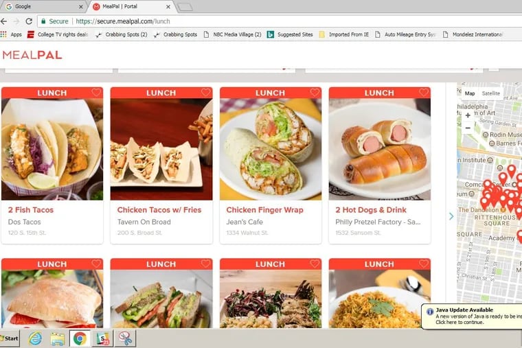 Center City office workers and others can order lunches online through Mealpal.