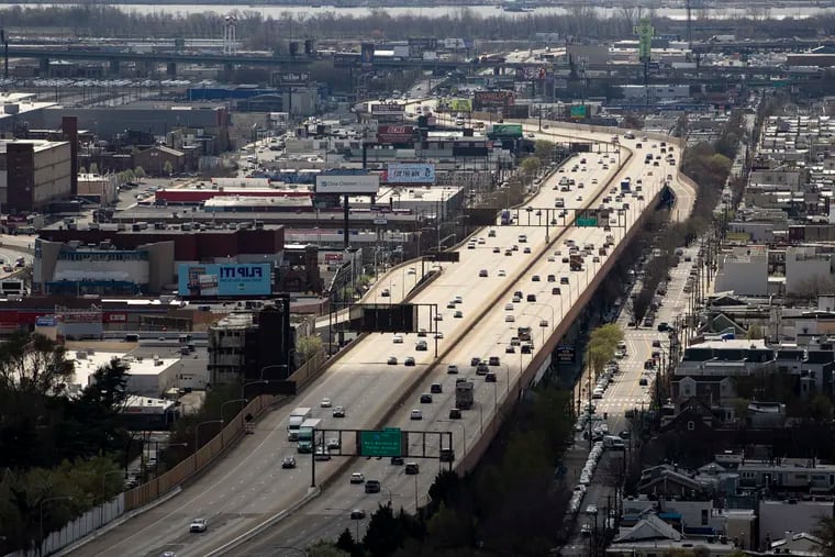 I-95 and Front Street seen from the Ryland in the Society Hill section of Philadelphia on April 4, 2024.