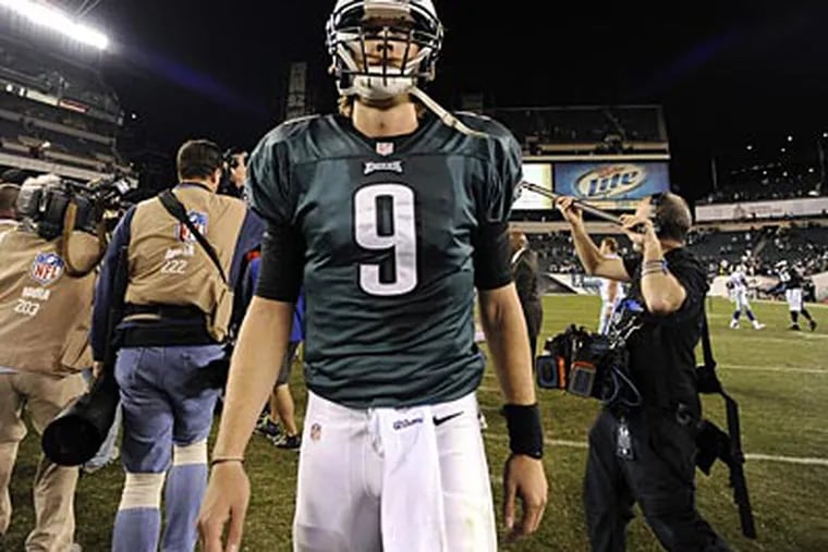 Eagles rookie quarterback Nick Foles will make his first start Sunday against the Redskins. (Michael Perez/AP)