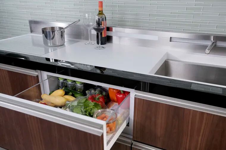 Last year, General Electric Appliances unveiled its modular kitchen at a design competition held at its experimental factory in Louisville, Ky. The complete kitchen (refrigerator, cooking station, cleaning depot) fits in a six-footlong series of modular units that aesthetically recedes into decor.
