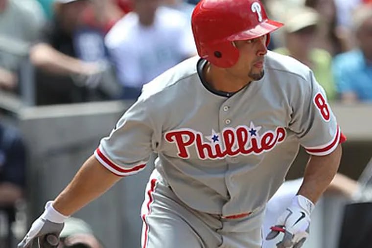 Shane Victorino had two RBI as the Phillies beat the Padres, 3-1, in San Diego.  (Sean M. Haffey/AP Photo)