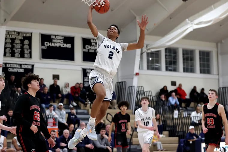Ryan Williams of Malvern Prep goes up for a dunk against Germantown Academy on Jan. 13.