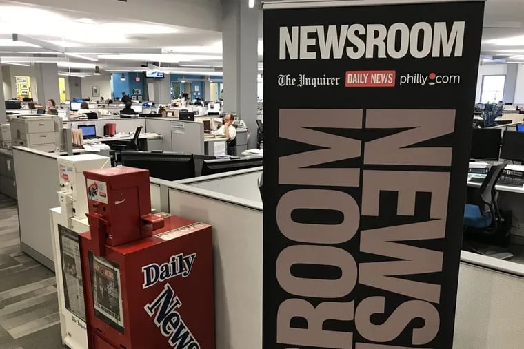 The Inquirer, Daily News and Philly.com newsroom at Eighth and Market Streets in 2017
