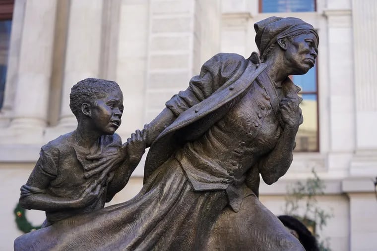 Harriet Tubman: The Journey to Freedom on display at City Hall is a traveling monument created by Wesley Wofford, a white artist from North Carolina. Wofford has been awarded a commission by the city to create a permanent version of the statue.