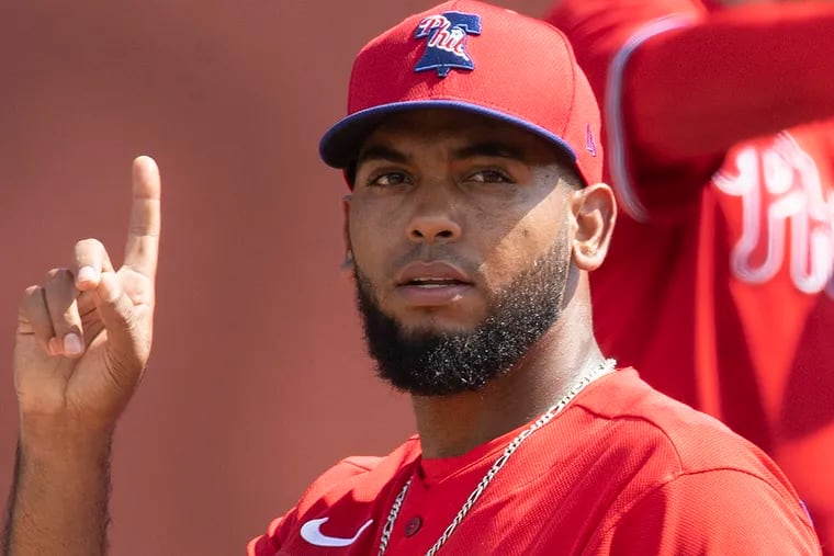 The Phillies called up reliever Seranthony Dominguez to pitch in Sunday's season finale.