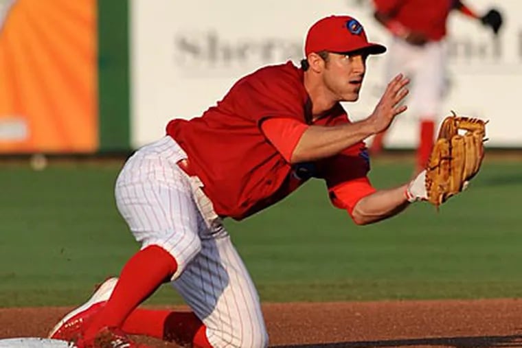 Phillies second baseman Chase Utley has been rehabbing with the Clearwater Threshers. (Photo by Tim Boyles)