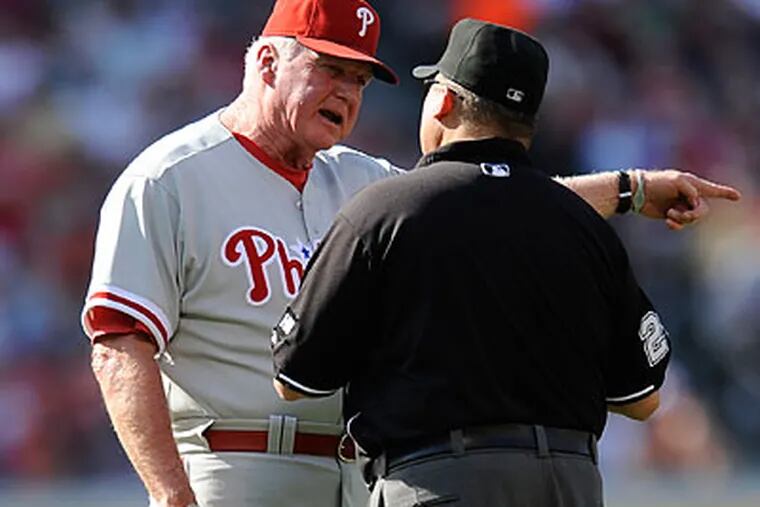 Charlie Manuel's bullpen strategy has been heavily criticized by Phillies fans during the team's latest skid. (Nick Wass/AP)