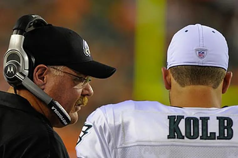 Coach Andy Reid and the Eagles play their third preseason game tonight against the Chiefs. (Photo: Thomas E. Smith)