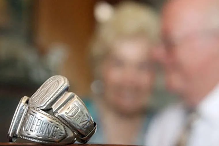 Dave Kershaw of Barnesboro got these rings from an ex-POW. (Tim Hawk / Gloucester County TImes)