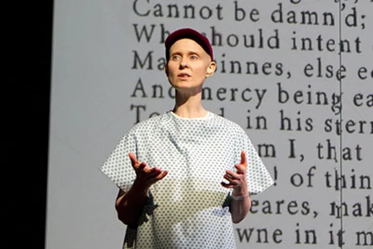 Cynthia Nixon as the cancer patient in Broadway's "Wit".