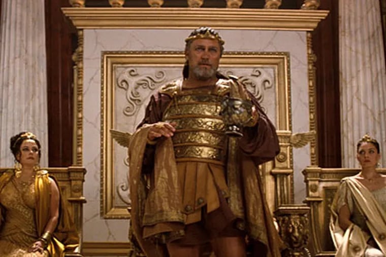 From left: Polly Walker as Cassiopeia, Vincent Regan as King Kepheus, and Alexa Davalos as Andromeda in"Clash of the Titans.”