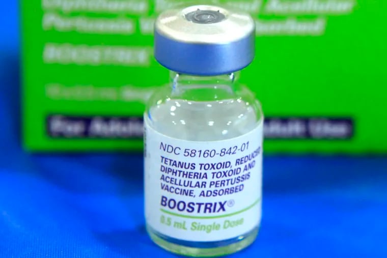 A empty bottle of tetanus, diphthera and pertussis (whooping cough) vaccine. In Montgomery County, health officials have reported an uptick in pertussis cases recently and have encouraged residents to make sure they are up to date on vaccines.