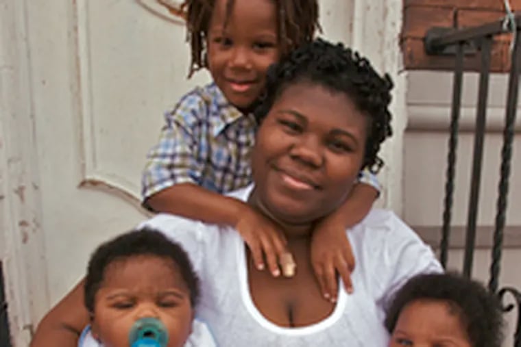 Tianna Gaines with son Marcus and twins Marques and Marianna. Gaines eats junk food because it is cheaper and because healthful food is harder to get in her neighborhood.