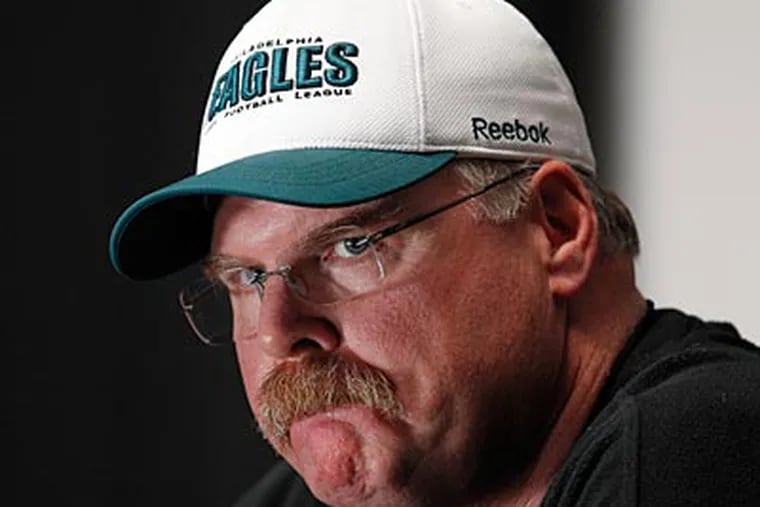 Andy Reid will coach his 221st game as an Eagle Sunday night. (Alex Brandon/AP)