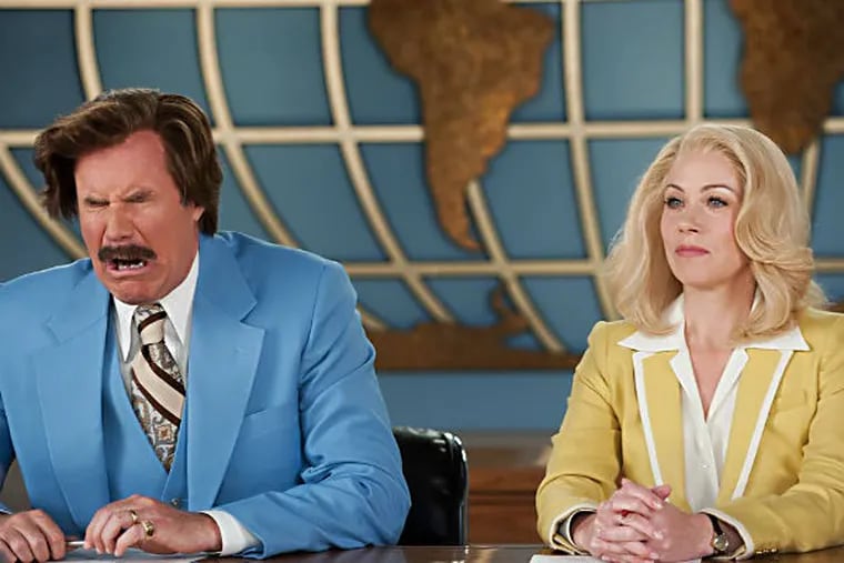 Ron Burgundy (played by Will Ferrell) finds himself in another glass case of emotion with co-anchor, and co-person, Veronica Corningston (Christina Applegate).