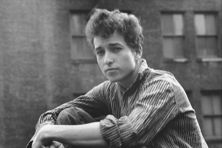 An early, undated publicity photo of Bob Dylan in New York City.