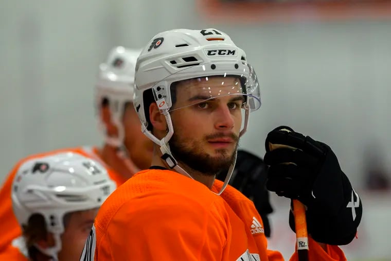 Scott Laughton returns on Saturday after missing 13 games with a broken finger.